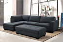 Cantabil Corner Sofa With Ottoman - Dark Grey - Lifestyle Furniture