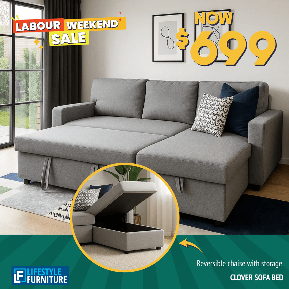 Clover Pullout Sofa Bed Lifestyle Furniture