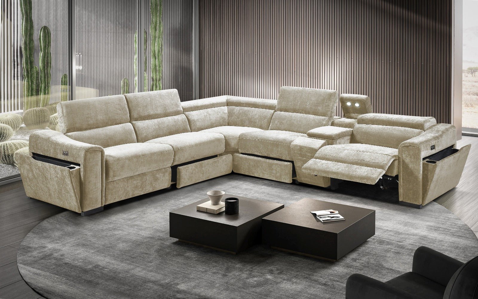 Lima Beige Electric Corner Recliner Lifestyle Furniture