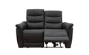 Lisbon Black 2 Seater Leather Power Recliner Sofa - LIFESTYLE FURNITURE