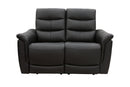 Lisbon Black 2 Seater Leather Power Recliner Sofa - LIFESTYLE FURNITURE