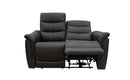 Lisbon Black 2 Seater Leather Power Recliner Sofa - LIFESTYLE FURNITURE