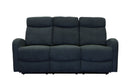 Verona Black Fabric 3 Piece Recliner Set - LIFESTYLE FURNITURE