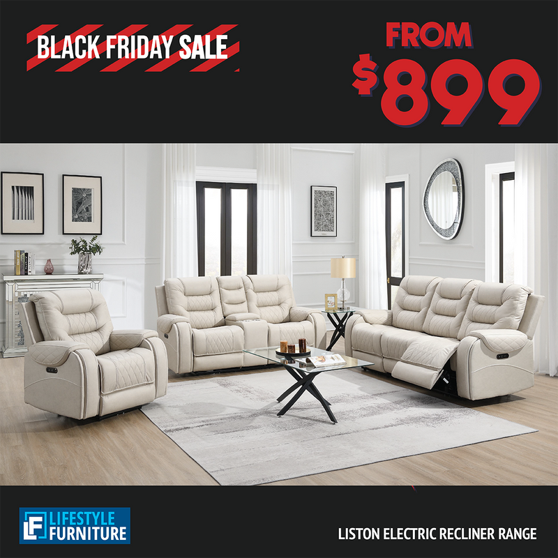 Liston 3-Piece Electric Recliner Sofa Set - Beige