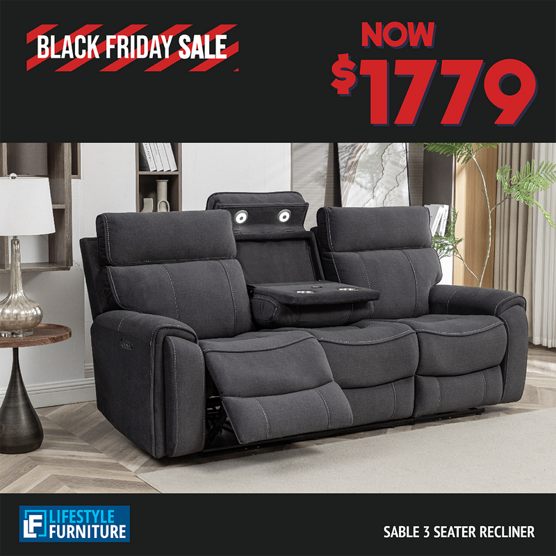 Sable 3-Seater Electric Recliner Sofa