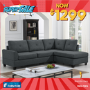 Pavia Sectional Sofa Reversible Chaise - Grey