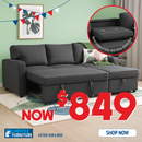 Aster Reversible Sofa Bed - Dark Grey