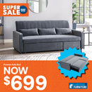 Preston Sofa Bed - Light Grey