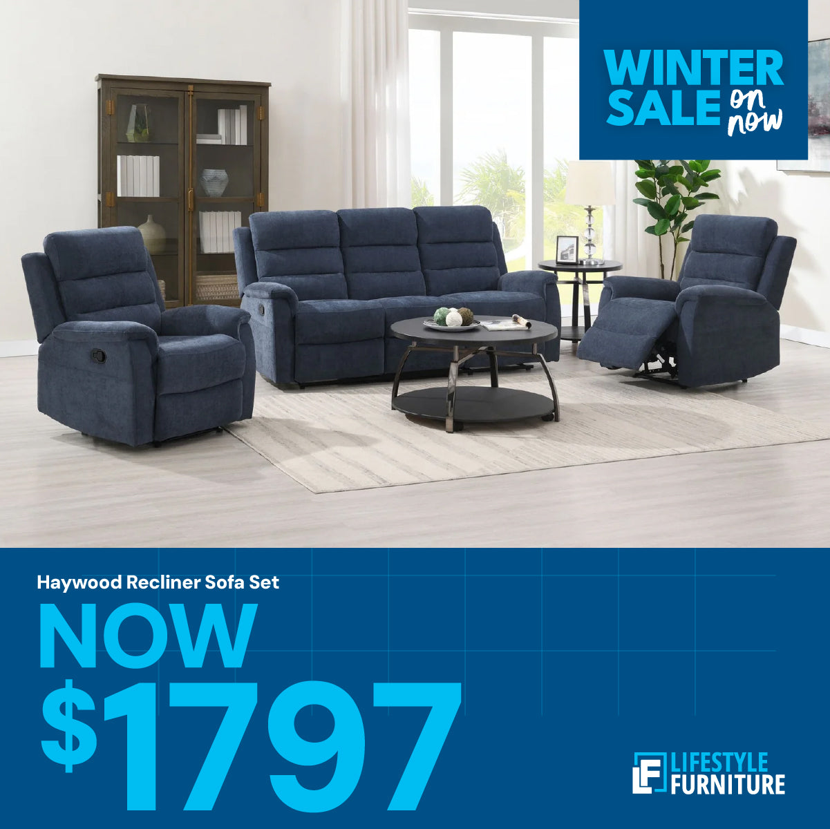 Haywood 3-Piece Recliner Sofa Set