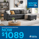 Pavia Sectional Sofa Reversible Chaise - Grey