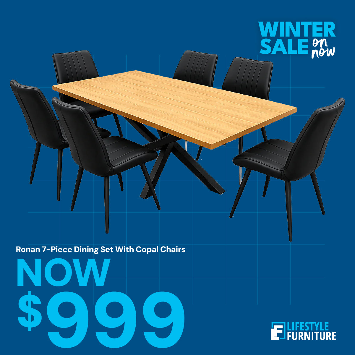 Ronan 7-Piece Dining Set With Copal Chairs