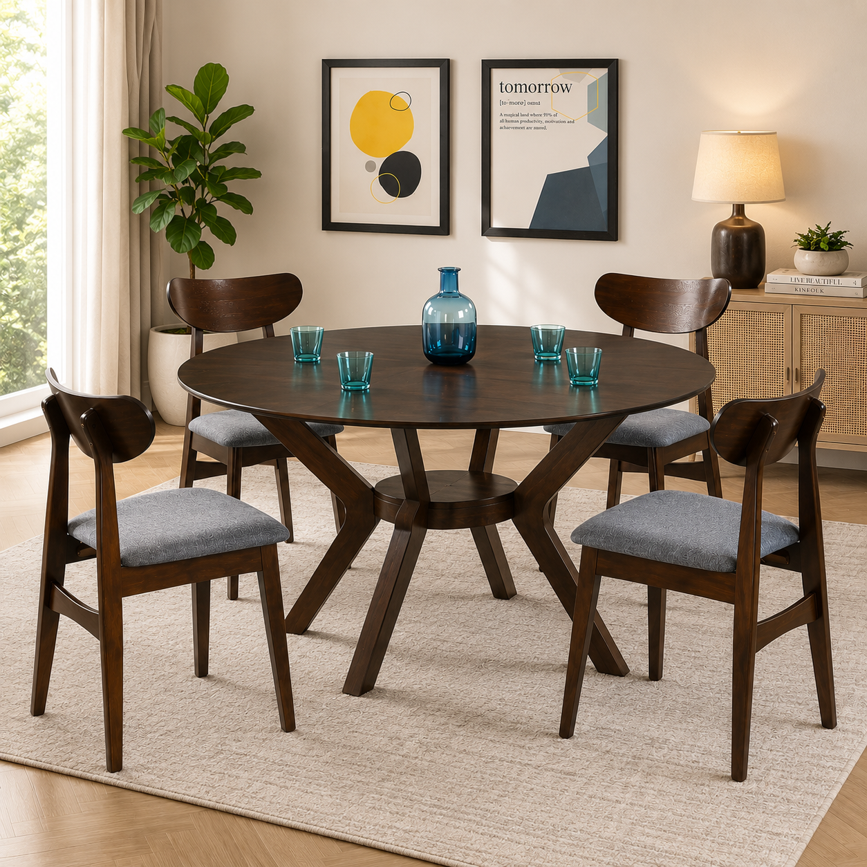 Colaba 5 Piece Round Dining Set