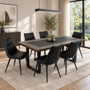 Cosmo 7-Piece Dining Set With Liva Black Chairs