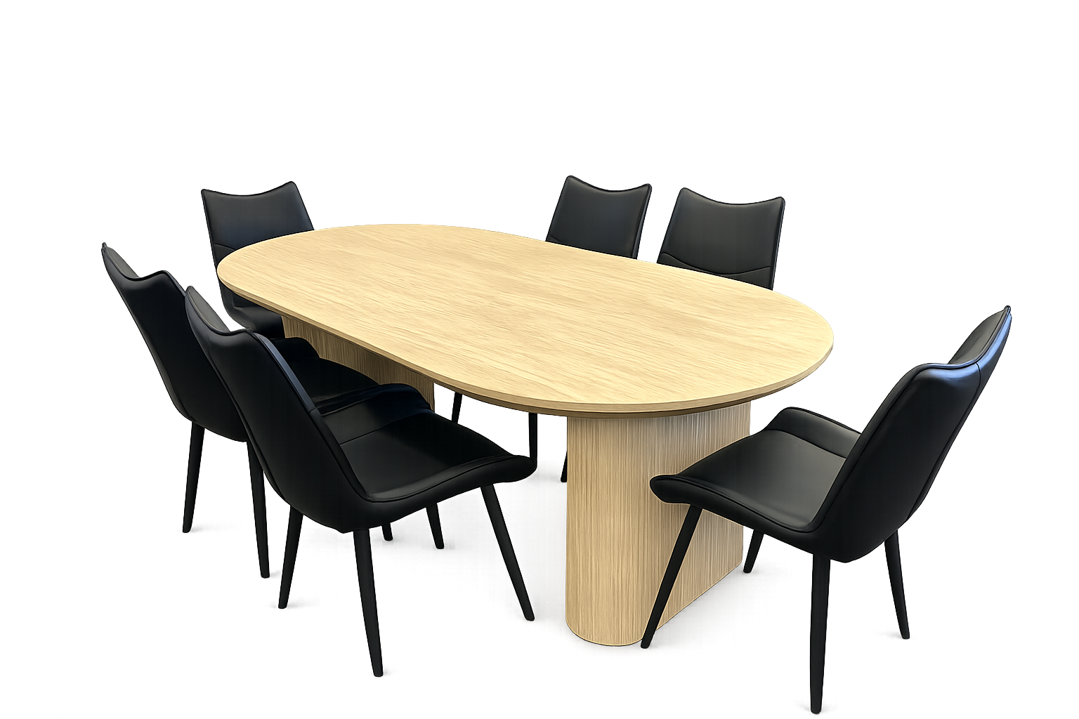Otis 7-Piece Dining Set With Liva Black Chairs