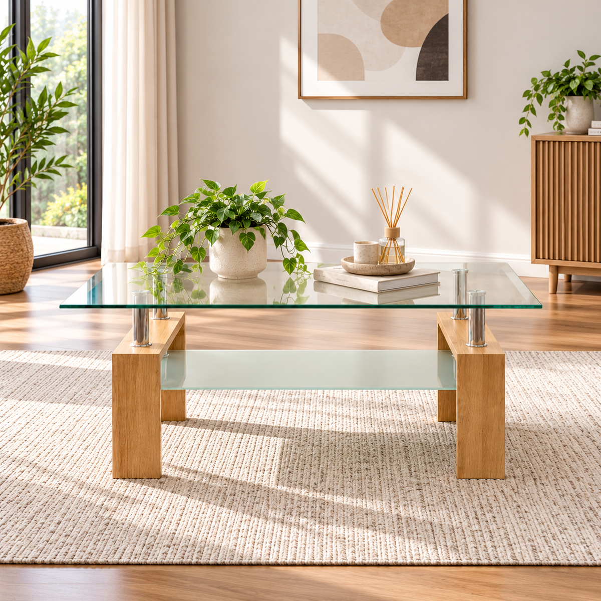 Robo Natural Glass Coffee Table