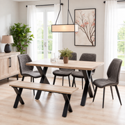 Tex Dining Set Star Grey Chairs & Bench