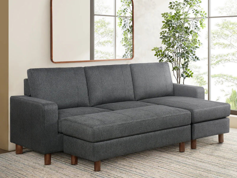 Abyson Reversible Sofa With Ottoman - Charcoal - Lifestyle Furniture