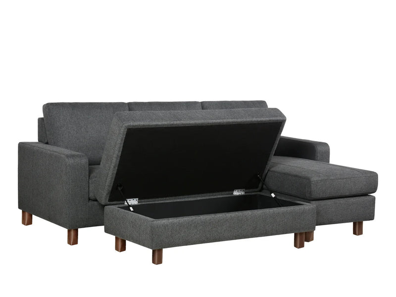 Abyson Reversible Sofa With Ottoman - Charcoal - Lifestyle Furniture