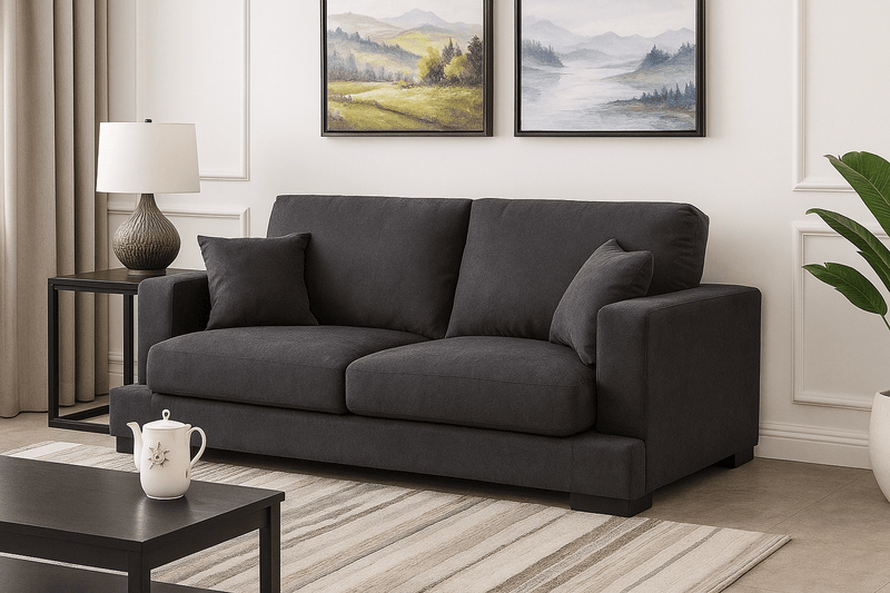 Albany 2 - Seater Sofa - Dark Grey - Lifestyle Furniture