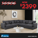 Albany Corner Sofa - Dark Grey - Lifestyle Furniture