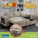 Anna Sofa Bed With Storage - Reversible Chaise - Beige - Lifestyle Furniture