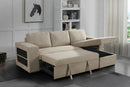 Anna Sofa Bed With Storage - Reversible Chaise - Beige - Lifestyle Furniture