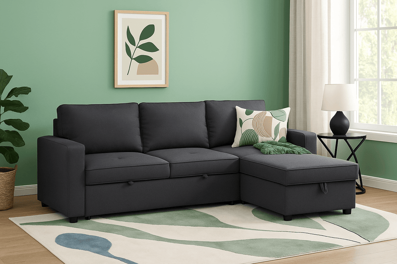 Aster Reversible Sofa Bed - Dark Grey - Lifestyle Furniture