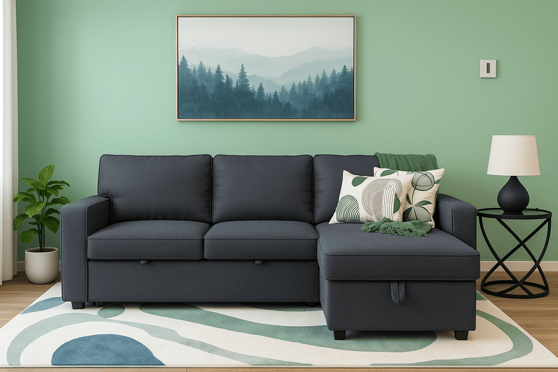 Aster Reversible Sofa Bed - Dark Grey - Lifestyle Furniture