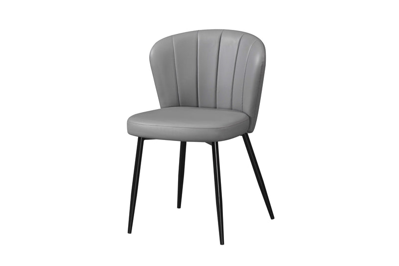 Blake Dining Chair - Light Grey PU Leather - Lifestyle Furniture