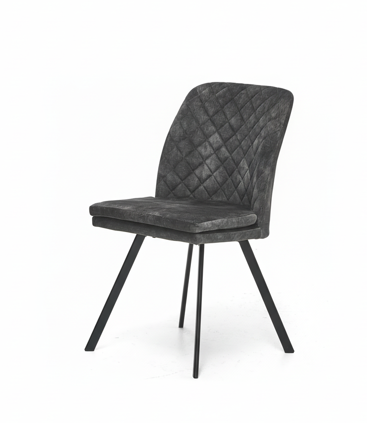 Bonair Dining Chair - Dark Grey Polyester Fabric - Lifestyle Furniture
