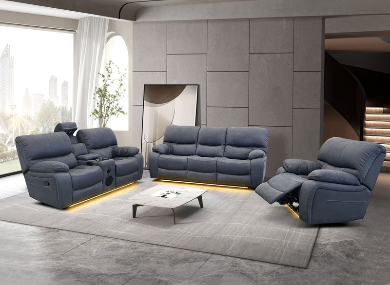 Calton 3 - Piece Recliner Sofa Set - Dark Grey - Lifestyle Furniture