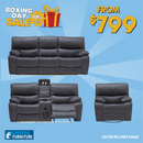 Calton 3 - Piece Recliner Sofa Set - Dark Grey - Lifestyle Furniture
