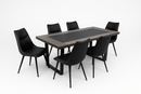 Cosmo 7 - Piece Dining Set With Liva Black Chairs - Lifestyle Furniture