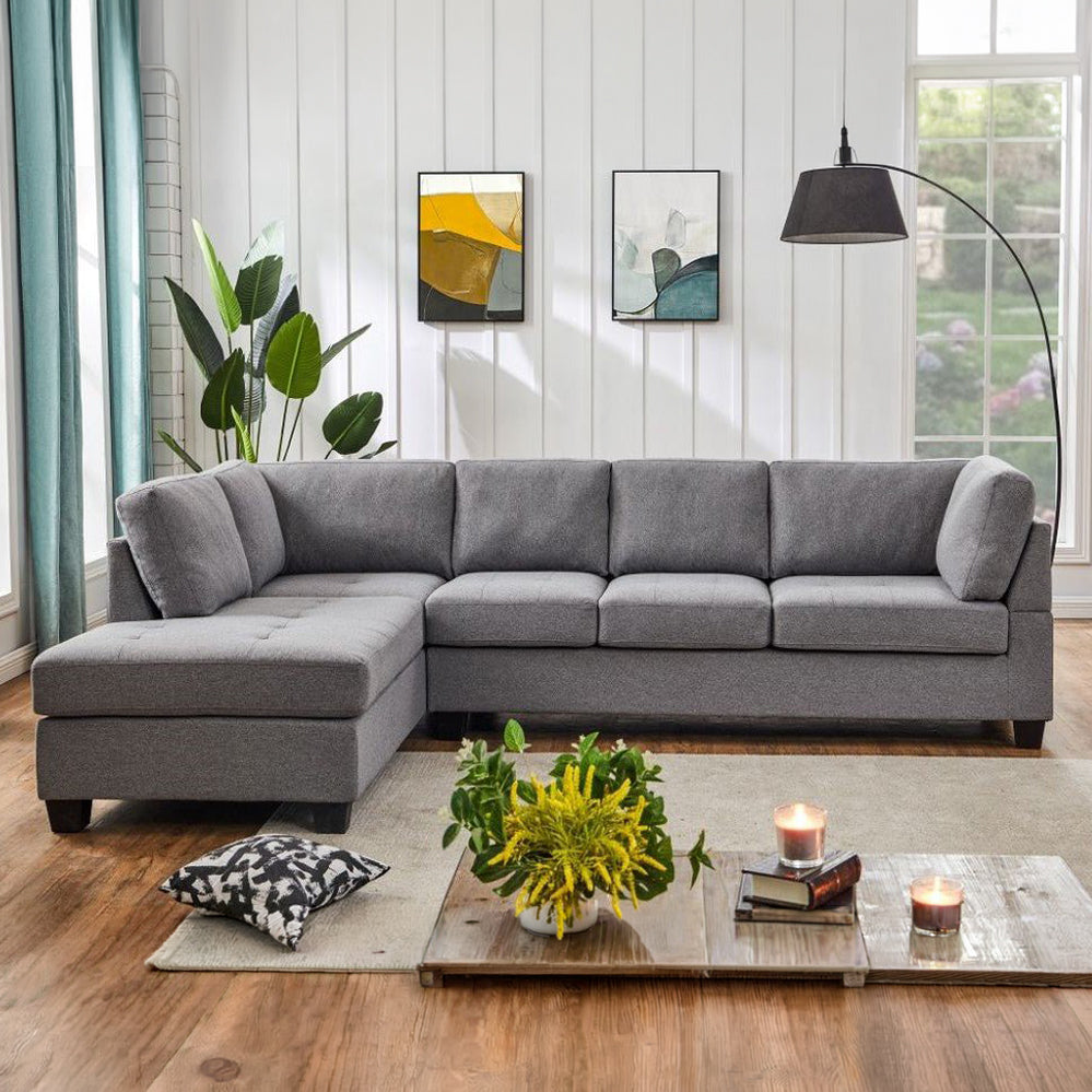 Einstein Sectional Sofa Left Facing Chaise - Cement Grey
