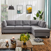 Einstein Sectional Sofa Right Facing Chaise- Cement Grey