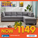 Einstein Sectional Sofa - Cement Grey - Lifestyle Furniture