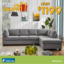Einstein Sectional Sofa - Cement Grey - Lifestyle Furniture