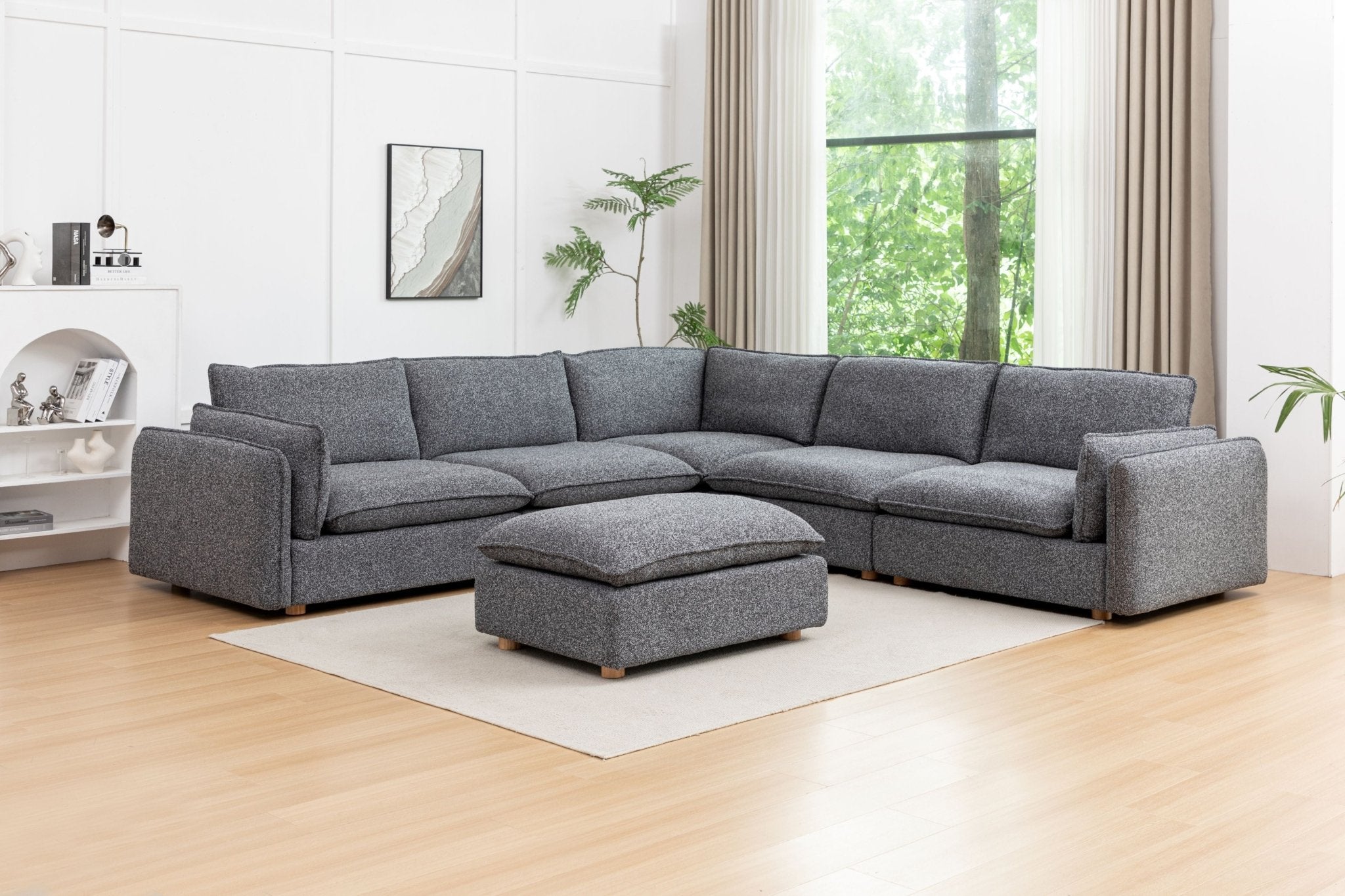 Frazer Modular Lounge Suite With Ottoman - Lifestyle Furniture