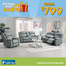 Gavin 3 - Piece Electric Recliner Sofa Set - Grey - Lifestyle Furniture