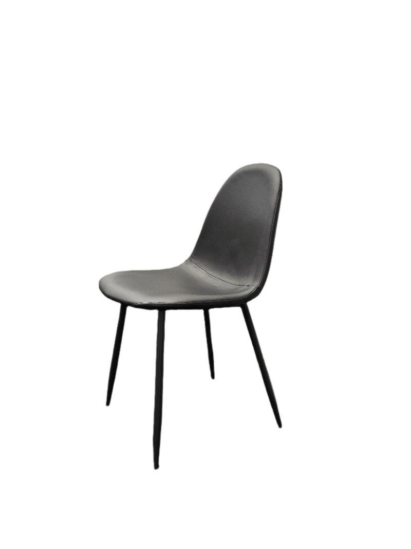 Harries Dining Chair - Black PU Leather - Lifestyle Furniture