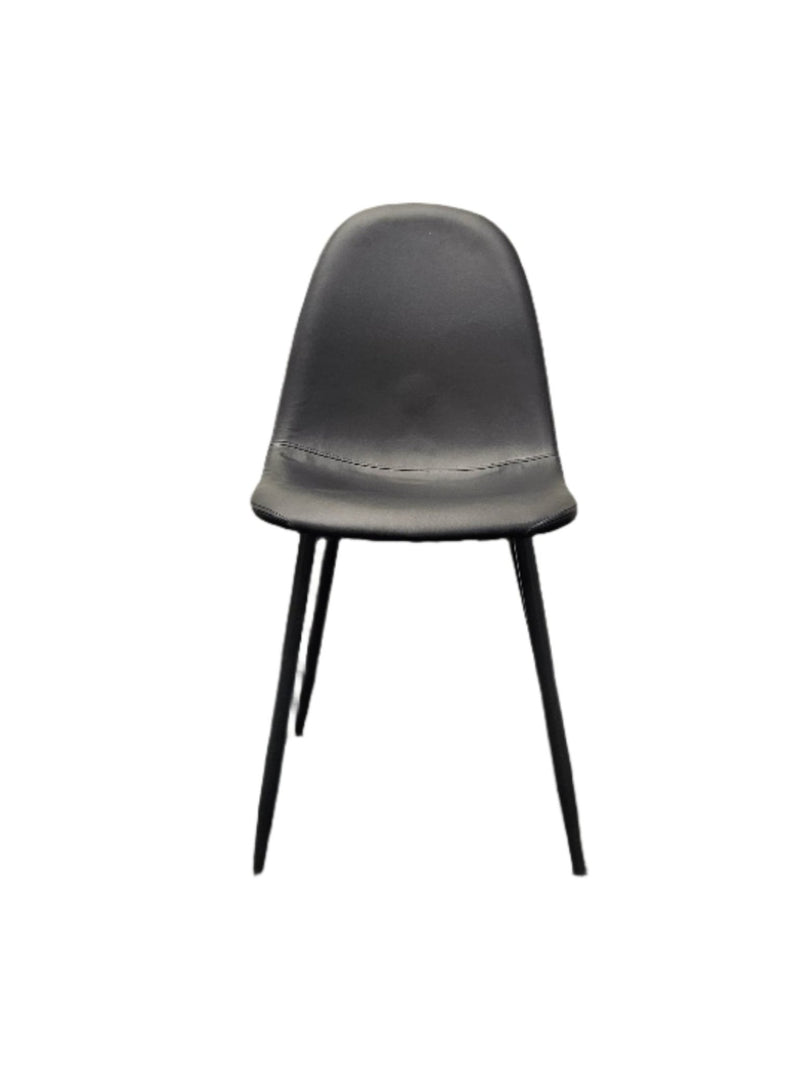 Harries Dining Chair - Black PU Leather - Lifestyle Furniture