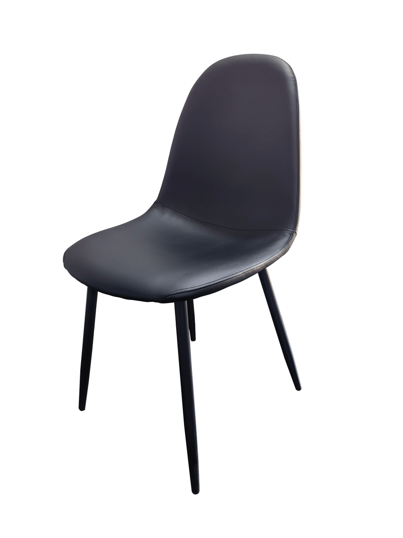 Harries Dining Chair - Black PU Leather - Lifestyle Furniture