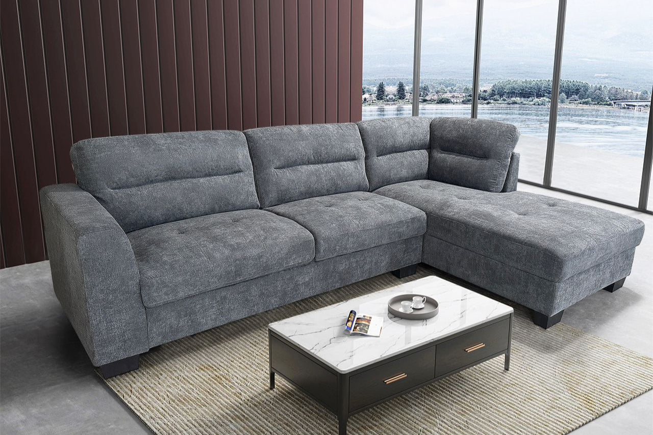 Helsinki Sectional Sofa- Ash Grey - Lifestyle Furniture