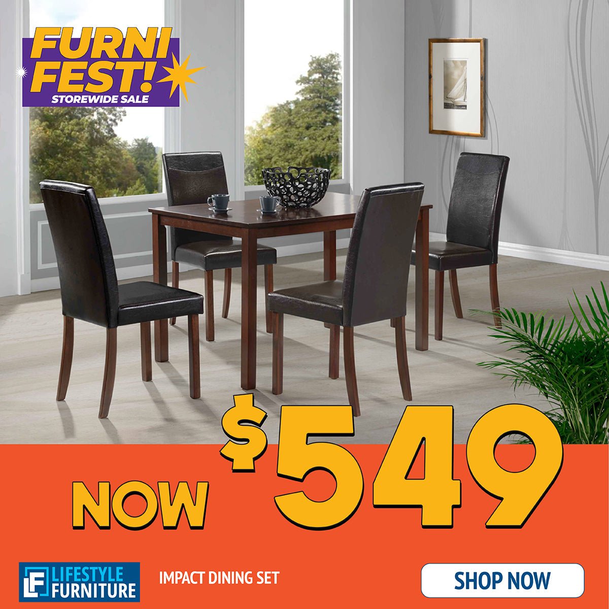 Impact 5 Piece Dining Set - 1200 - Lifestyle Furniture