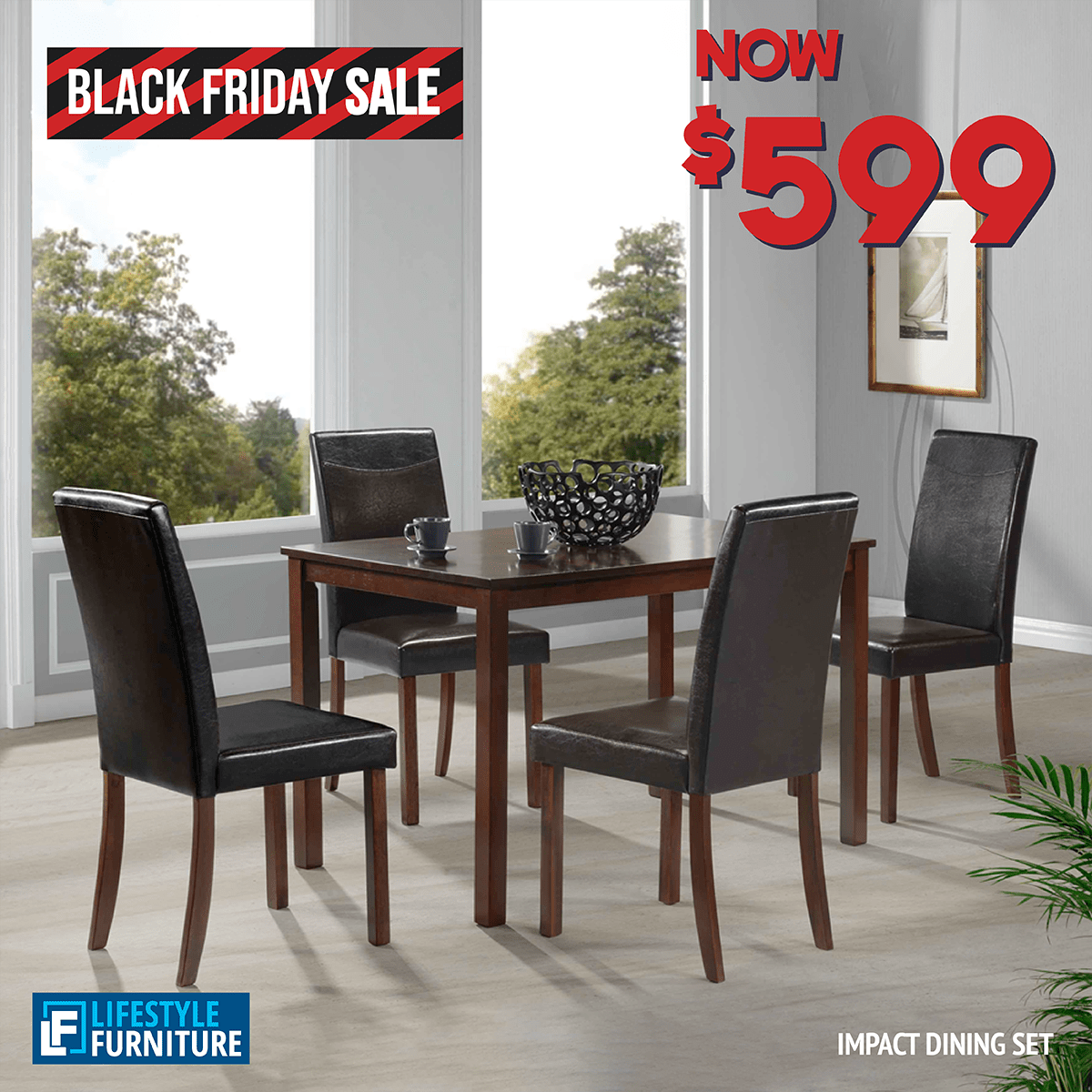 Impact 5 Piece Dining Set - 1200 - Lifestyle Furniture