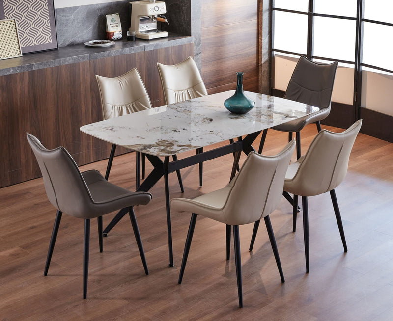 Jade 7 Piece Dining set with Liva Chairs - Lifestyle Furniture