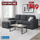 Jazz Reversible 3 Seater Chaise - Grey - Lifestyle Furniture