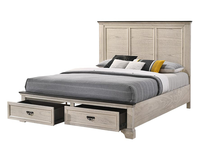 Levin King Size Bed Frame With Drawers - Lifestyle Furniture