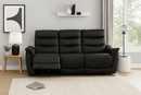 Lisbon 3 Seater Leather Electric Recliner Sofa - Black - Lifestyle Furniture