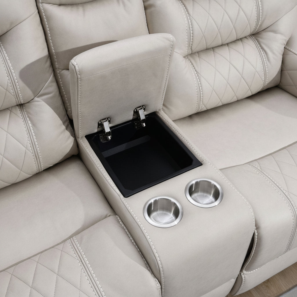 Liston 2 - Seater Electric Recliner Sofa - Beige - Lifestyle Furniture